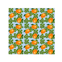 Citrus Tropical Orange Blue Small Satin Scarf (square) by snowwhitegirl