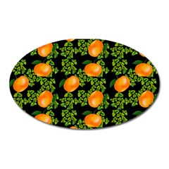 Citrus Tropical Orange Black Oval Magnet by snowwhitegirl