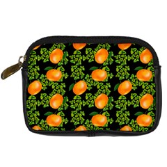 Citrus Tropical Orange Black Digital Camera Leather Case by snowwhitegirl