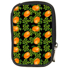 Citrus Tropical Orange Black Compact Camera Leather Case by snowwhitegirl