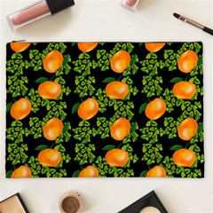 Citrus Tropical Orange Black Cosmetic Bag (xxl) by snowwhitegirl