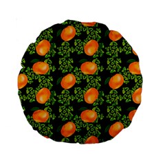 Citrus Tropical Orange Black Standard 15  Premium Round Cushions by snowwhitegirl