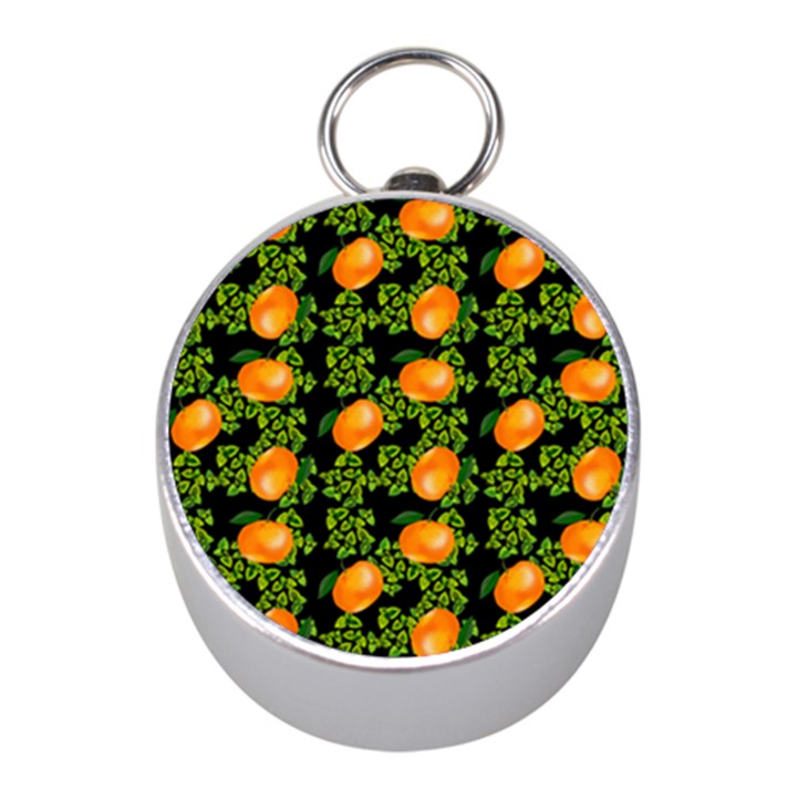 Citrus Tropical Orange Black Mini Silver Compasses