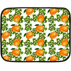 Citrus Tropical Orange White Double Sided Fleece Blanket (Mini) 