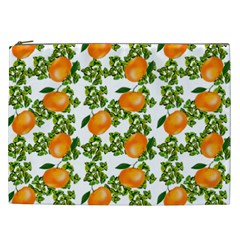 Citrus Tropical Orange White Cosmetic Bag (xxl) by snowwhitegirl