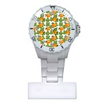 Citrus Tropical Orange White Plastic Nurses Watch Front