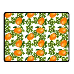 Citrus Tropical Orange White Double Sided Fleece Blanket (Small) 