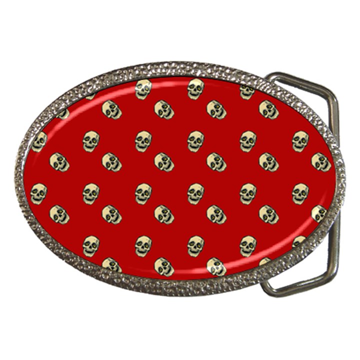 Skull Red Pattern Belt Buckles