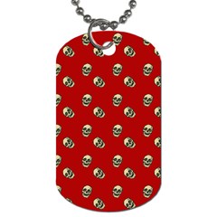 Skull Red Pattern Dog Tag (one Side) by snowwhitegirl