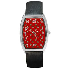 Skull Red Pattern Barrel Style Metal Watch by snowwhitegirl