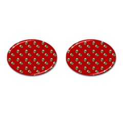 Skull Red Pattern Cufflinks (oval) by snowwhitegirl