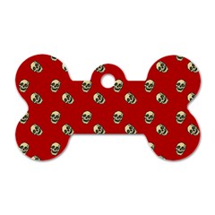 Skull Red Pattern Dog Tag Bone (two Sides) by snowwhitegirl