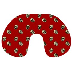 Skull Red Pattern Travel Neck Pillows by snowwhitegirl