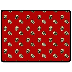 Skull Red Pattern Double Sided Fleece Blanket (large)  by snowwhitegirl