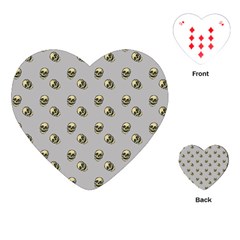 Skull Grey Pattern Playing Cards (heart) by snowwhitegirl