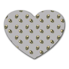 Skull Grey Pattern Heart Mousepads by snowwhitegirl