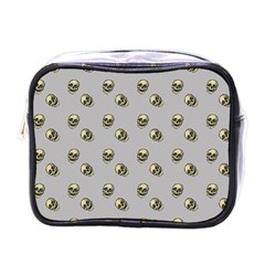 Skull Grey Pattern Mini Toiletries Bag (one Side) by snowwhitegirl