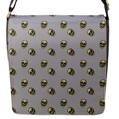 Skull Grey Pattern Flap Closure Messenger Bag (s) by snowwhitegirl