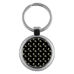 Skull Black Pattern Key Chains (round)  by snowwhitegirl