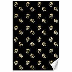 Skull Black Pattern Canvas 24  X 36  by snowwhitegirl