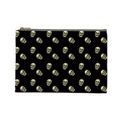 Skull Black Pattern Cosmetic Bag (large) by snowwhitegirl