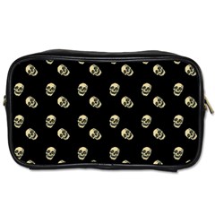 Skull Black Pattern Toiletries Bag (one Side) by snowwhitegirl