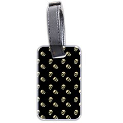 Skull Black Pattern Luggage Tags (two Sides) by snowwhitegirl