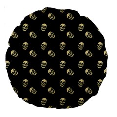 Skull Black Pattern Large 18  Premium Round Cushions by snowwhitegirl