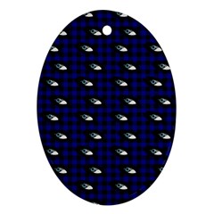 Eyes Blue Plaid Ornament (Oval)