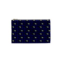 Eyes Blue Plaid Cosmetic Bag (Small)