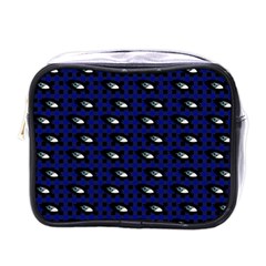 Eyes Blue Plaid Mini Toiletries Bag (One Side)