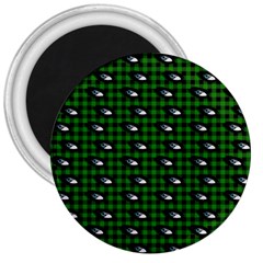 Eyes Green Plaid 3  Magnets by snowwhitegirl