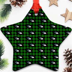 Eyes Green Plaid Ornament (star) by snowwhitegirl