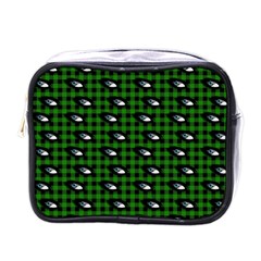 Eyes Green Plaid Mini Toiletries Bag (one Side) by snowwhitegirl