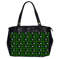 Eyes Green Plaid Oversize Office Handbag (2 Sides) by snowwhitegirl