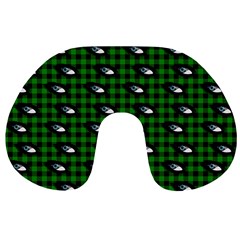 Eyes Green Plaid Travel Neck Pillows