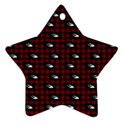 Eyes Red Plaid Ornament (star) by snowwhitegirl