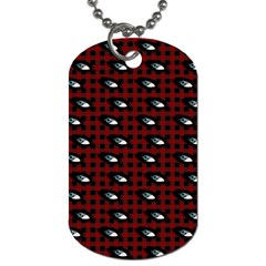 Eyes Red Plaid Dog Tag (one Side) by snowwhitegirl