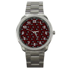 Eyes Red Plaid Sport Metal Watch by snowwhitegirl