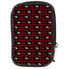 Eyes Red Plaid Compact Camera Leather Case by snowwhitegirl