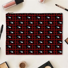 Eyes Red Plaid Cosmetic Bag (xl) by snowwhitegirl