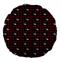 Eyes Red Plaid Large 18  Premium Round Cushions by snowwhitegirl