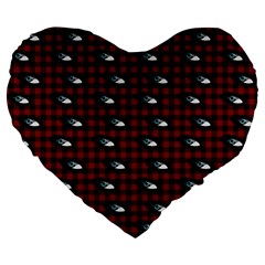 Eyes Red Plaid Large 19  Premium Heart Shape Cushions by snowwhitegirl