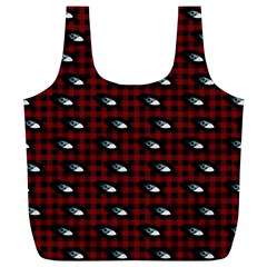 Eyes Red Plaid Full Print Recycle Bag (xl) by snowwhitegirl