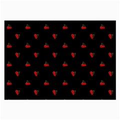 Candy Apple Black Pattern Large Glasses Cloth by snowwhitegirl