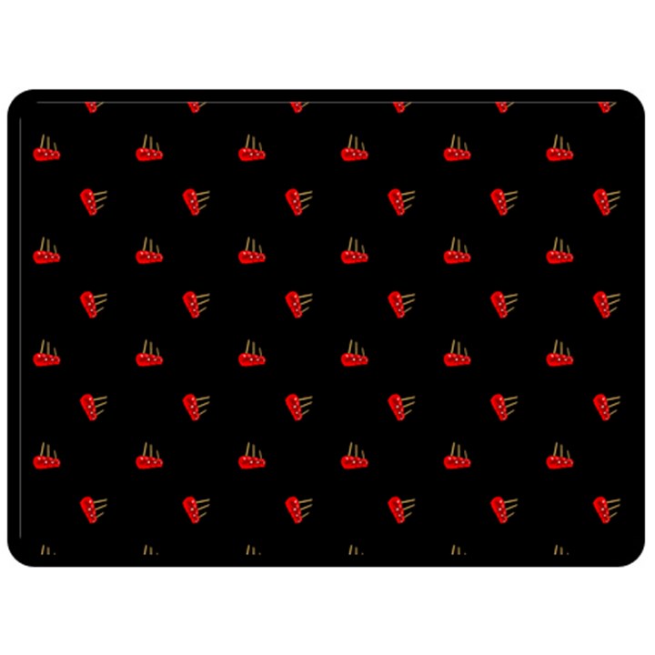 Candy Apple Black Pattern Fleece Blanket (Large) 