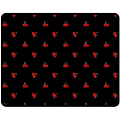 Candy Apple Black Pattern Fleece Blanket (medium)  by snowwhitegirl