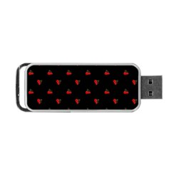 Candy Apple Black Pattern Portable Usb Flash (one Side) by snowwhitegirl