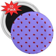 Candy Apple Lilac Pattern 3  Magnets (10 Pack)  by snowwhitegirl