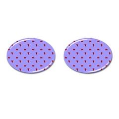 Candy Apple Lilac Pattern Cufflinks (oval) by snowwhitegirl